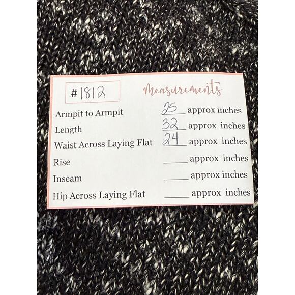 Lucky Brand Black & White Heather Knit Turtleneck Long Sleeve Sweater Top Size L - Picture 9 of 9